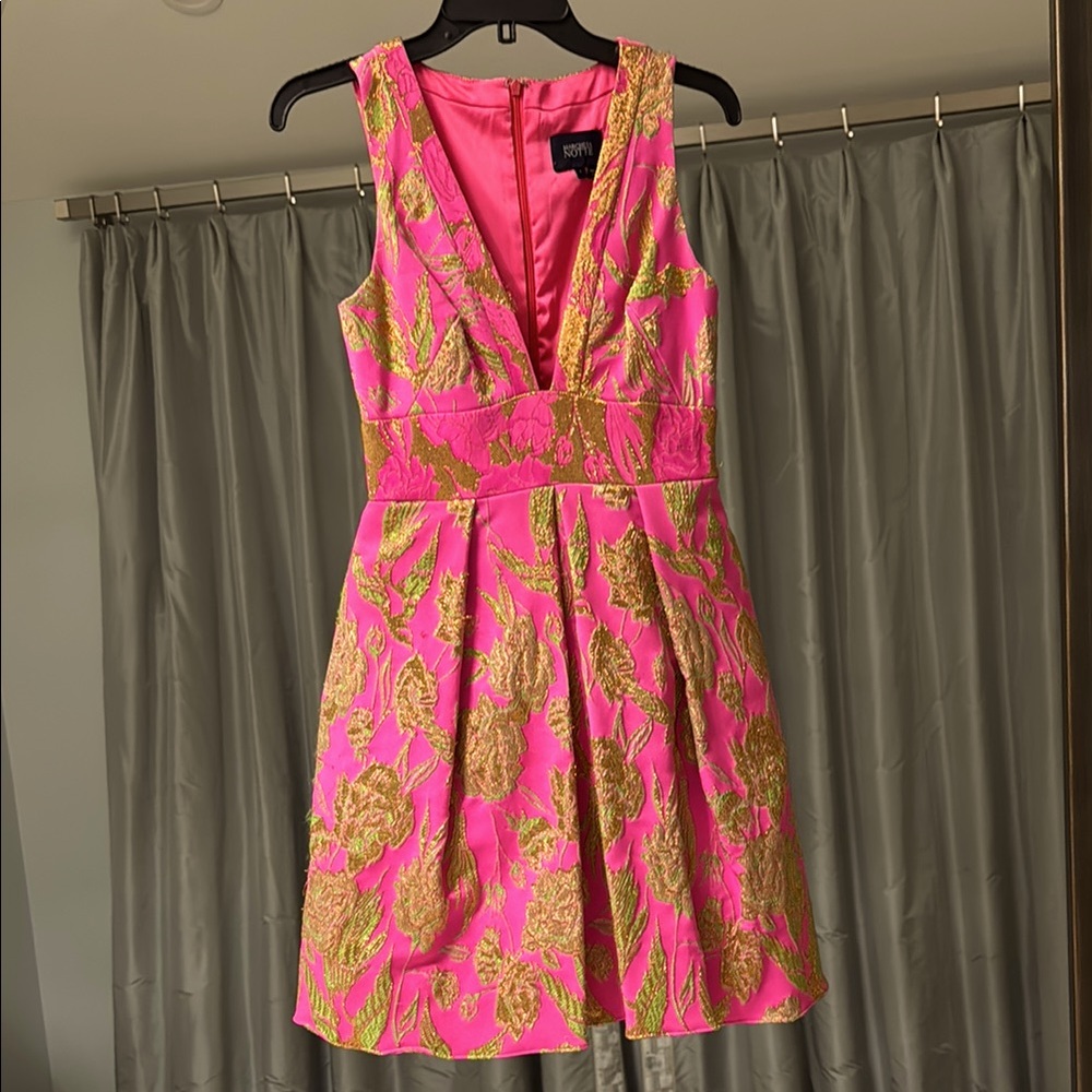 Pink and Gold Floral Dress